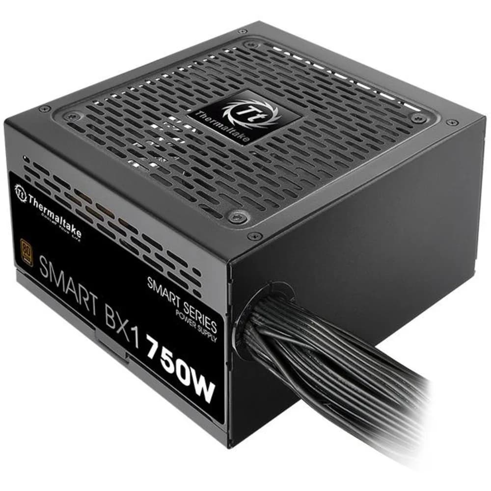 Блок питания, Thermaltake, Smart BX1 750W, PS-SPD-0750NNSABE-1, 750W, ATX, 80 Plus Bronze, APFC, 20+4 pin, 4+4pin, 9*Sata, 6*Molex, 1*FDD, 4*PCI-E 6+2 pin, Вентилятор 12 см, Кабель питания, Чёрный