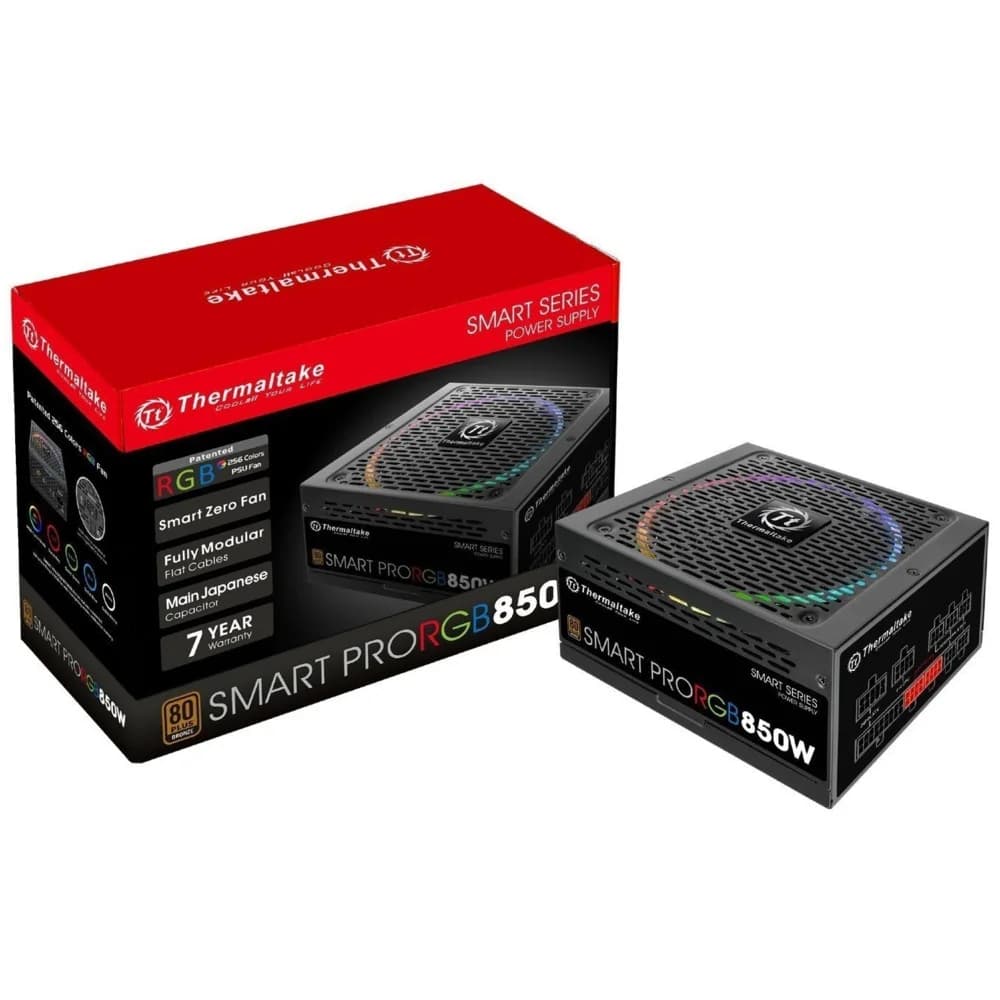Блок питания Thermaltake PS-SPR-0850FPCBEU-R, SMART PRO/Fully Modular/850W/ATX 2.3 & EPS 2.92/A-PFC/14cm RGB Fan/EU/80Plus Bronze RTL