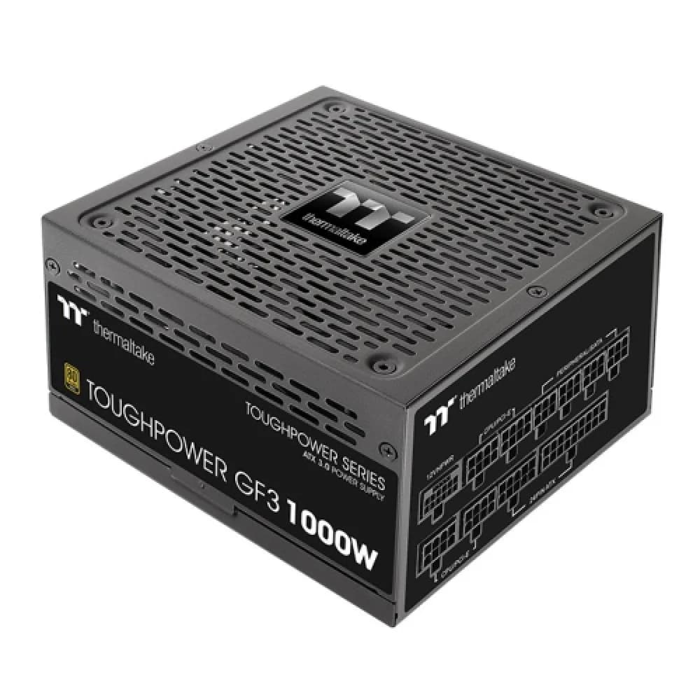 Блок питания, Thermaltake, Toughpower GF3 1000W, PS-TPD-1000FNFAGE-4, 1000W, ATX 3.0, Gold, APFC, 24pin, 8pin/4+4pin, 12*Sata, 4*Molex, 1*FDD, 9*PCI-E 6+2pin, 1*(16Pin)12VHPWR, Вентилятор 13.5см, Мо