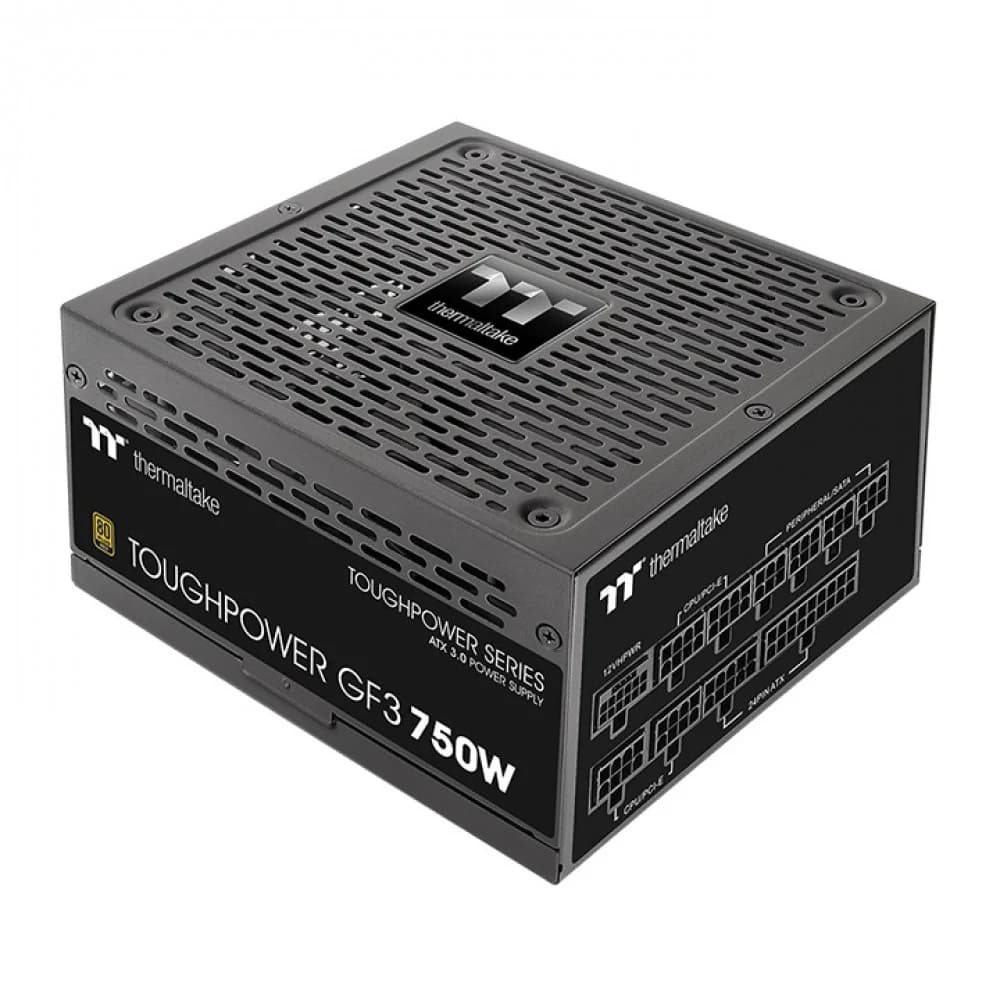 Блок питания, Thermaltake, Toughpower GF3 750W Gold, PS-TPD-0750FNFAGE-4, 750W, ATX 3.0, Gold, APFC, 24pin, 2*4+4pin, 12*Sata, 4*Molex, 4*PCI-E 6+2pin, 1*PCIe 12+4Pin, Вентилятор 13,5см, Модульный,