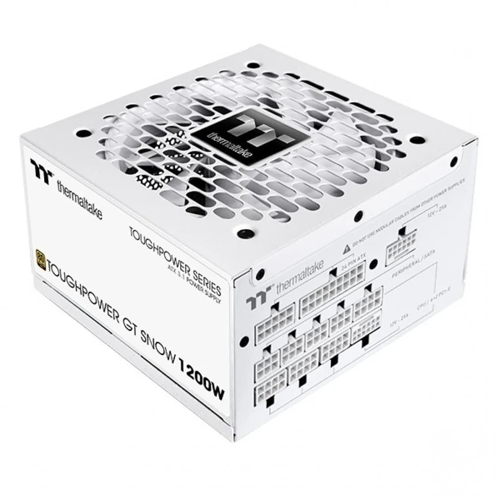 Блок питания, Thermaltake, TOUGHPOWER GT Snow 1200W, PS-TPT-1200FNFAGE-W, 1200W, ATX, 80 PLUS Gold, 20+4 pin, 5*PCI-E 6+2 pin, 1*PCI-E 12+4 pin, 6*SATA, 2*4+4 pin, 150x86x140 мм, Белый