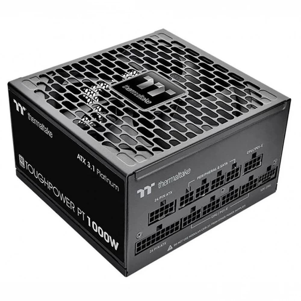 Блок питания, Thermaltake, Toughpower PT 1000W, PS-TPP-1000FNFAPE-1, 1000W, ATX, 20+4 pin, 4*PCI-E 6+2 pin, 1*PCI-E 12+4 pin, 6*SATA, 2*4+4 pin, 150x86x140 мм, черный