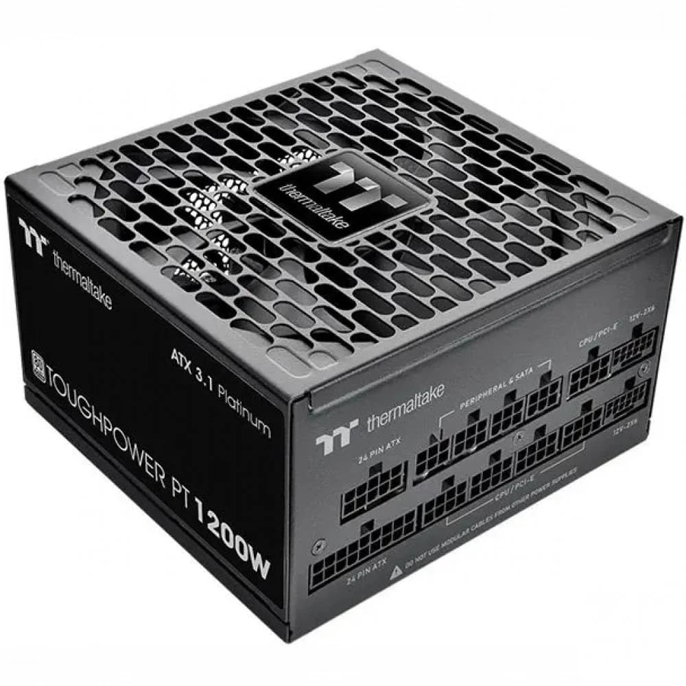 Блок питания, Thermaltake, Toughpower PT 1200W, PS-TPP-1200FNFAPE-1, 1200W, ATX, 20+4 pin, 4*PCI-E 6+2 pin, 1*PCI-E 12+4 pin, 6*SATA, 2*4+4 pin, 150x86x140 мм, черный