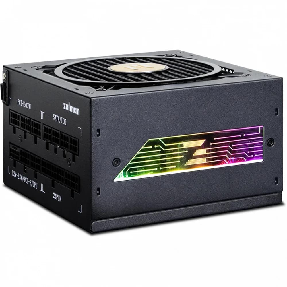 Блок питания Zalman ATX 1200W ZM1200-TMX2 VIEW Gen.5 80+ gold 24pin APFC 120mm fan 12xSATA Cab Manag RTL