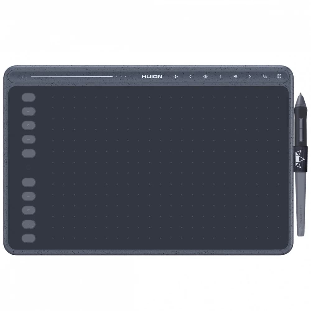 Графический планшет, Huion, HS611, Разрешение 5080 lpi, Чувствительность к нажатию 8192, Интерфейс USB-С, Рабочая область 258,4*161,5 мм. (10,1"x6,35"), Серый