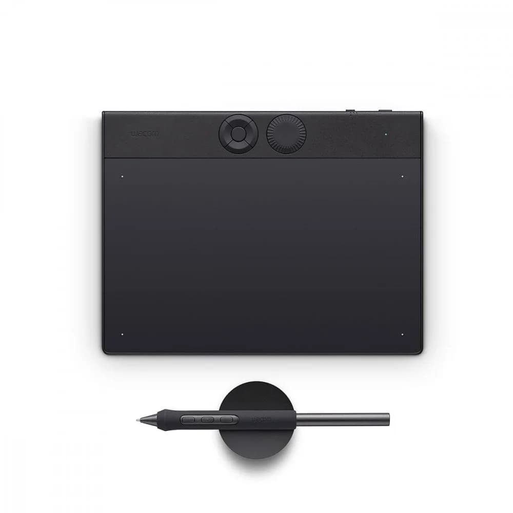 Графический планшет, Wacom, Intuos Pro pen tablet medium (PTK670K0B), Разрешение 5080 lpi, Чувствительность к нажатию 8192, 6 программируемых клавиш, Размер 291 x 206 x 4-7 мм, Чёрный