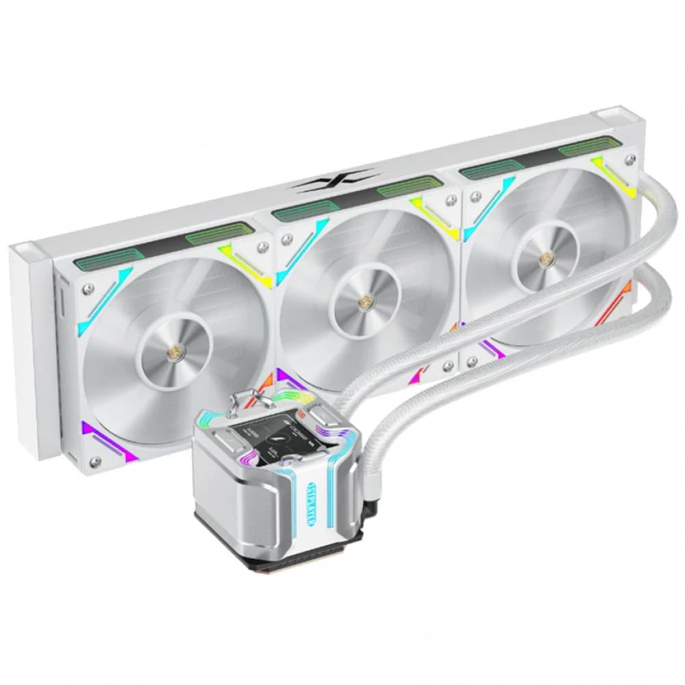 Кулер с водяным охлаждением, 1STPLAYER, X-360 White, X-360-WH, intel 1151/1200/1700/1851 и amd AM4/AM5, TDP 300W Вт, 3, 600–2000 об/мин, 56,8, 33,12, Белый