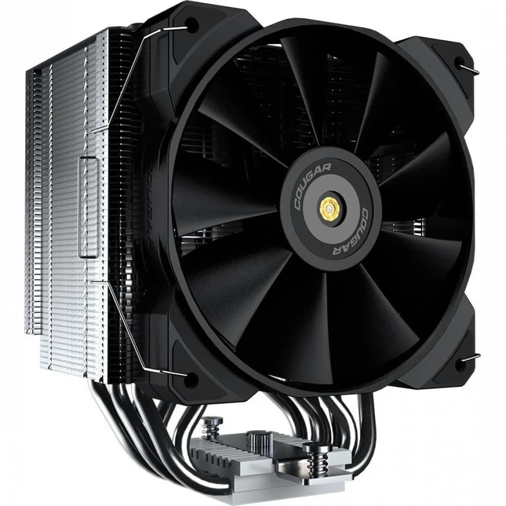 Кулер для процессора, Cougar, Forza 85, Intel 20xx/1366/1700/1200/115х и AMD AM4/AM3(+)/AM2(+)/FM2(+)/FM1, 220W, 120мм, 600-2000±10%/об/м, 82.48/143.53 CFM, ≤31.68 dB(A), 4pin, 135х110x160мм, Черный