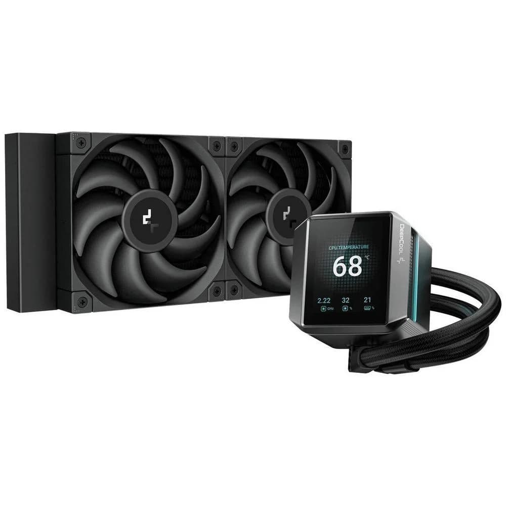 Кулер с водяным охлаждением, Deepcool, MYSTIQUE 240 R-LX550-BKDSNC-G-1, Intel 1700/1200/115х и AMD AM5/AM4/, TDP 250W, 2*120мм FT12 SE, 500-2150 RPM±10%, 72,45CFM, 36,49 dB(A), Чёрный