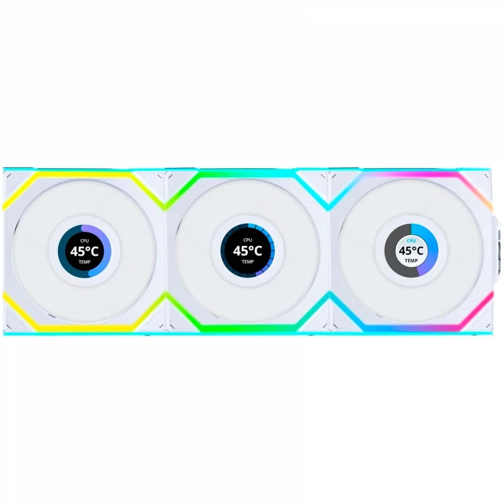 Вентилятор для корпуса Lian Li UNI FAN SL WIRELESS LCD 3x120mm White G99.12SLLCD1W3W.00