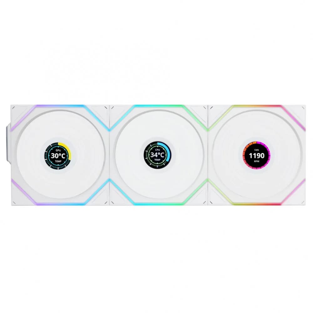 Вентилятор для корпуса Lian Li UNI FAN TL120 LCD Wireless 3x120mm Белый G99.12TLLCD1W3W.00