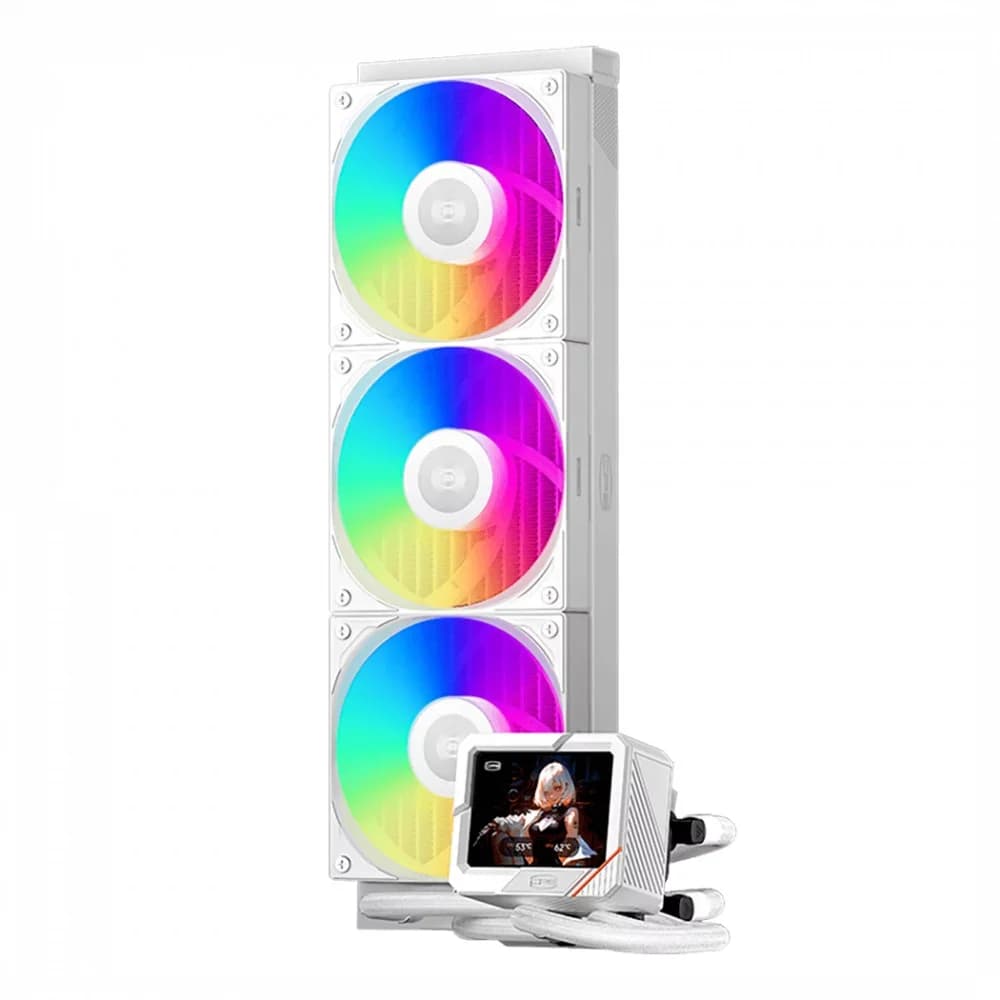 Водяное охлаждение для CPU PCCooler GT360 ARGB Display WH 115X/1200/1700/1851/AM4/AM5 Белый