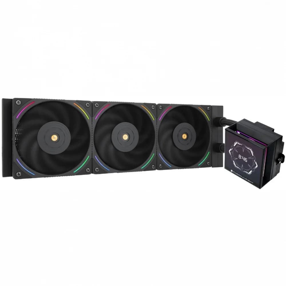 Водяное охлаждение для процессора/ Water Cooling System Thermalright Hyper Vision 360 (360mm, LED, Black, ARGB/ Fans: 3x120mm, 69CFM, 27dBA, 2150RPM/ Pump height 68mm, 6400RPM, Rad thickness 27mm/ S