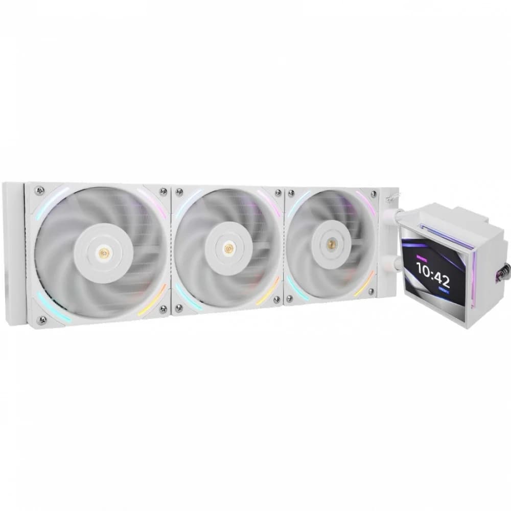 Водяное охлаждение для процессора/ Water Cooling System Thermalright Hyper Vision 360 (360mm, LED, White, ARGB/ Fans: 3x120mm, 69CFM, 27dBA, 2150RPM/ Pump height 68mm, 6400RPM, Rad thickness 27mm/ S