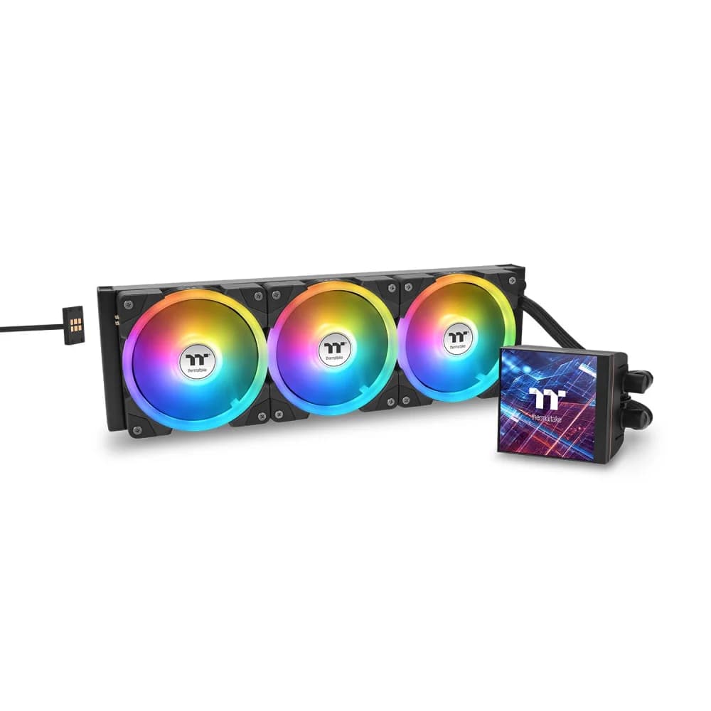 Система водяного охлаждения Thermaltake MAGFloe 360 Ultra ARGB Soc-AM5/AM4/1200/1700/1851 черный 4-pin 30.6dB Al+Cu LCD Ret (CL-W432-PL12SW-A)