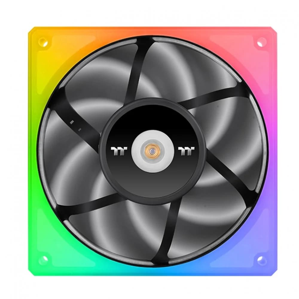 Кулер для компьютерного корпуса, Thermaltake, TOUGHFAN 12 (3-Fan pack), CL-F135-PL12SW-A, 12W, 120мм, 500-2000об.мин, 4pin, 53.75 CFM, 21.2 dBA, Подсветка RGB, Габариты 120x120x25мм, Чёрный