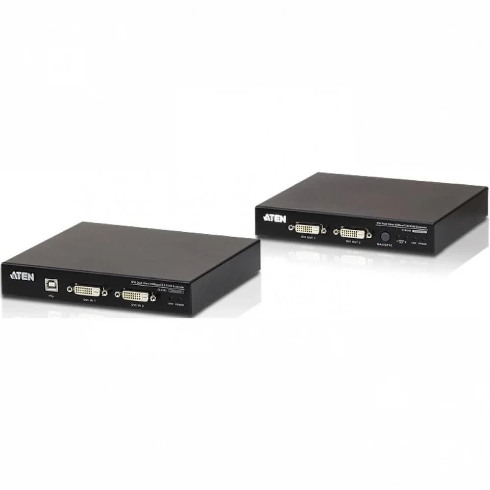 ATEN HDBaset2.0 USB 2.0 Dual DVI KVM EXTENDER W/EU ADP.