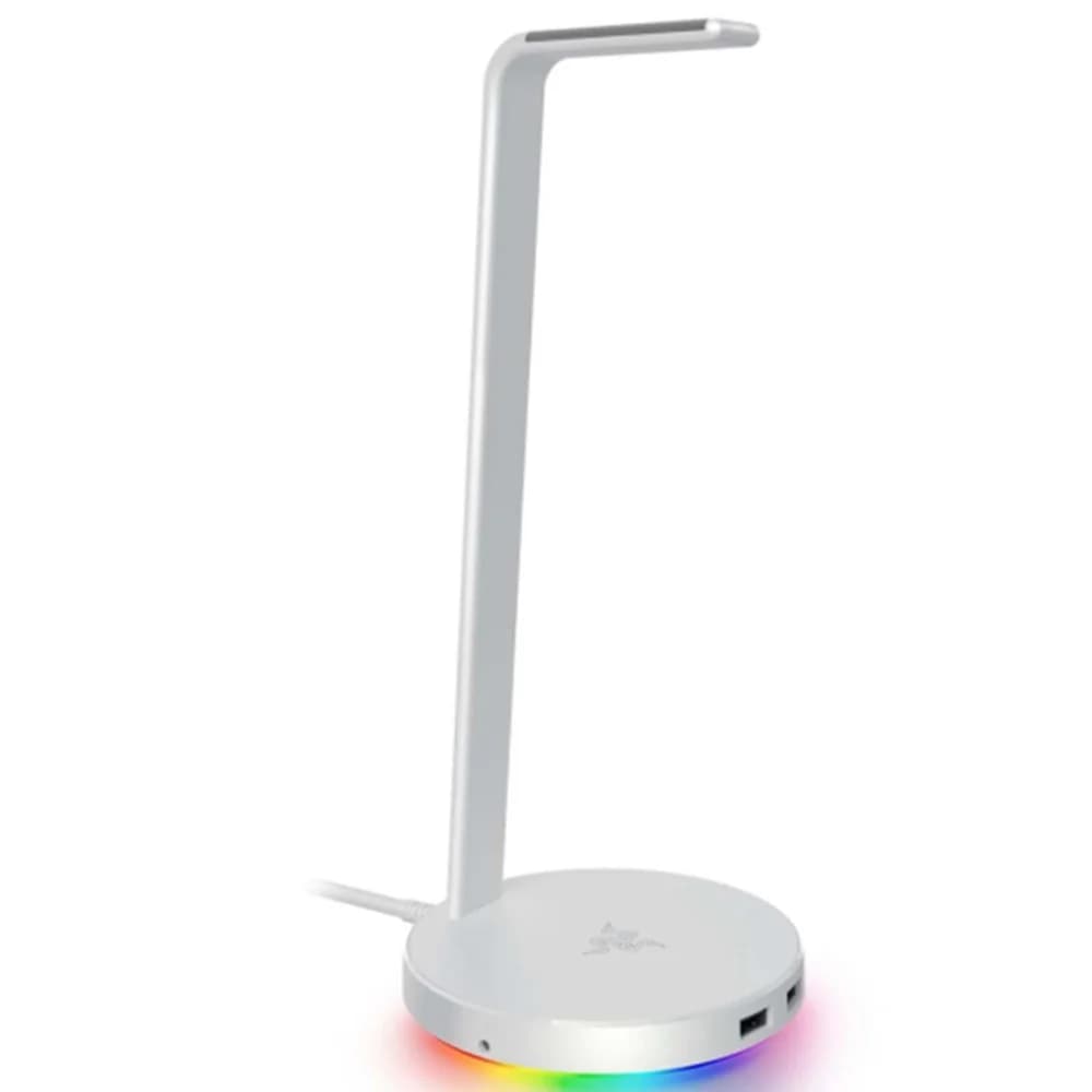 Подставка для наушников, Razer, Base Station V2 Chroma, RC21-01510300-R3M1, Пластик, 2*USB 3.1, Razer Chroma RGB, Алюминиевая конструкция, Противоскользящая основа, Белый