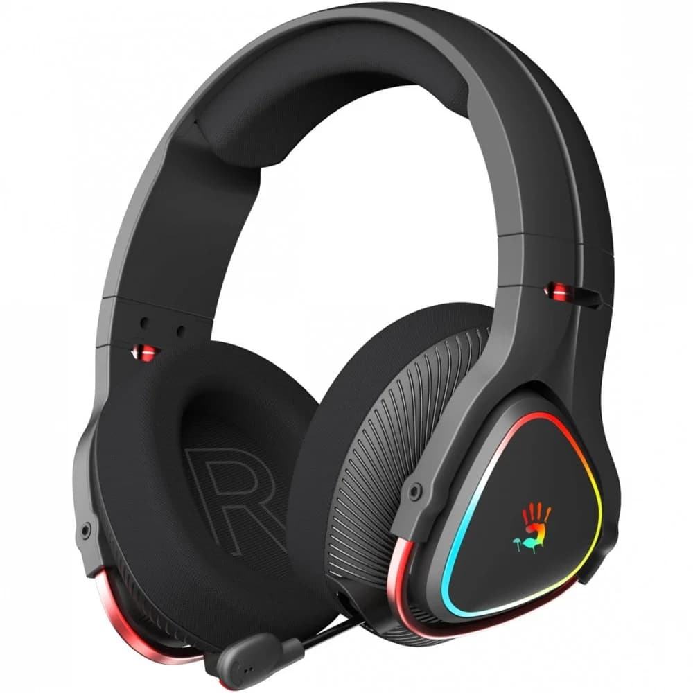 Bluetooth гарнитура A4Tech Bloody MR710,20Hz-20kHz,16Om,105dB,mic100Hz-10kHz,BT5,2.4G,1.5m,RGB,Black