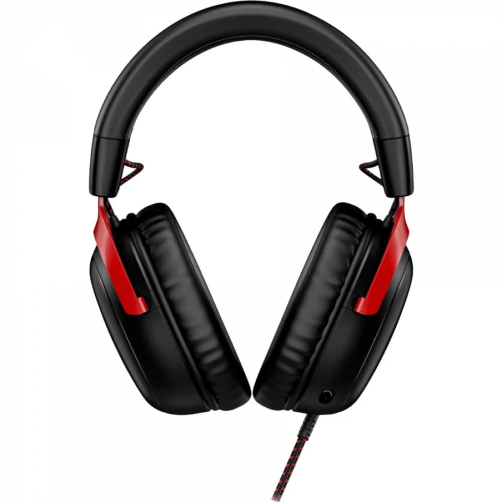 Гарнитура, HyperX, 727A9AA, Cloud III - Gaming Headset (Red), Микрофон съёмный гибкий, Динамики 53 мм, 150 мВт, 15-25000 гц, Блок управления звуком USB удлинитель, Чёрный-Красный