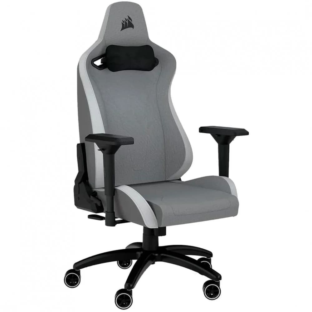 Кресло геймерское Corsair TC200, Soft Fabric, регулировка высоты,подлокотник,120 кг,Light Grey-White