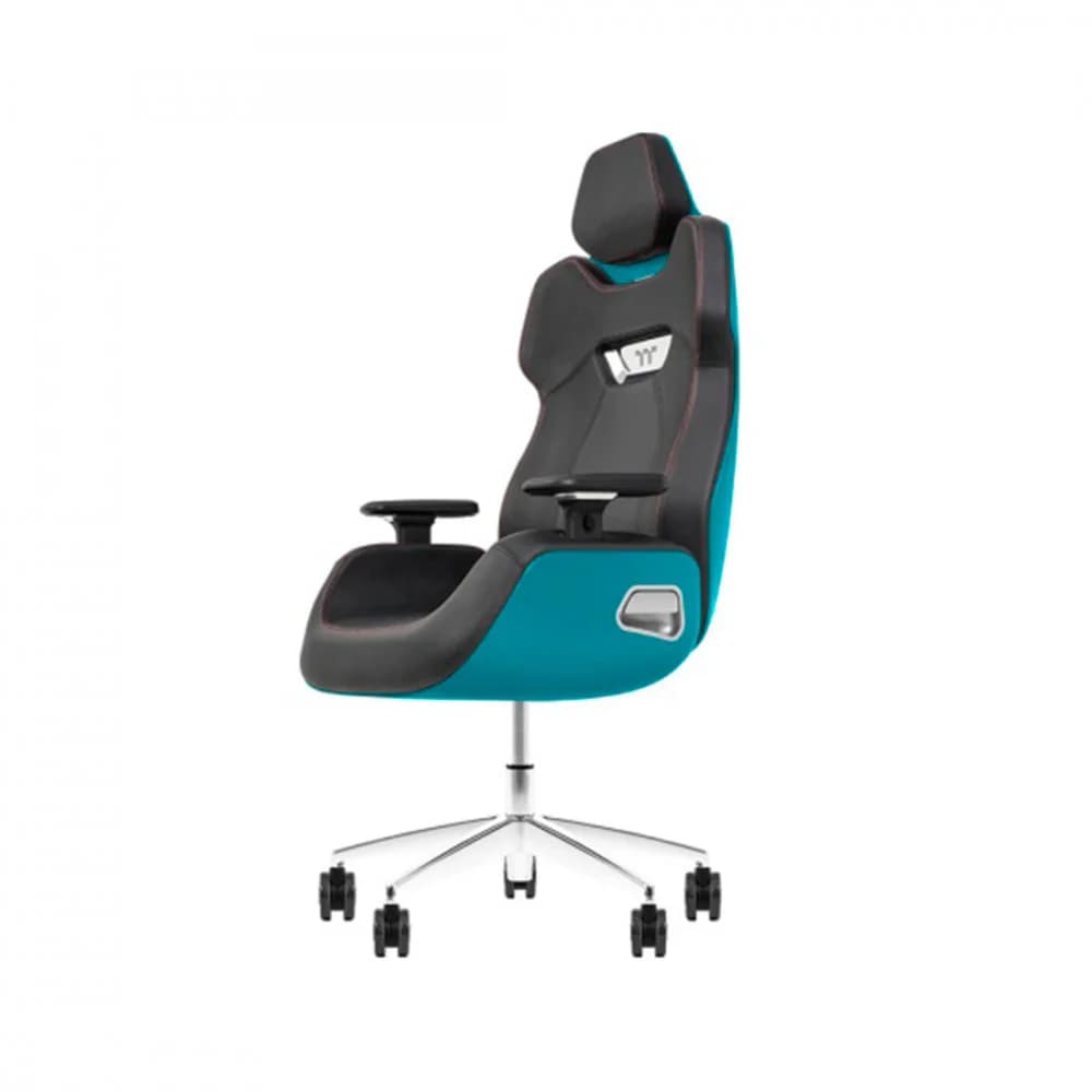 Игровое компьютерное кресло, Thermaltake, ARGENT E700 Ocean Blue, GGC-ARG-BLLFDL-01, Максимальная нагрузка 150 кг, Натуральная кожа, Основание алюминий и металл, Синий