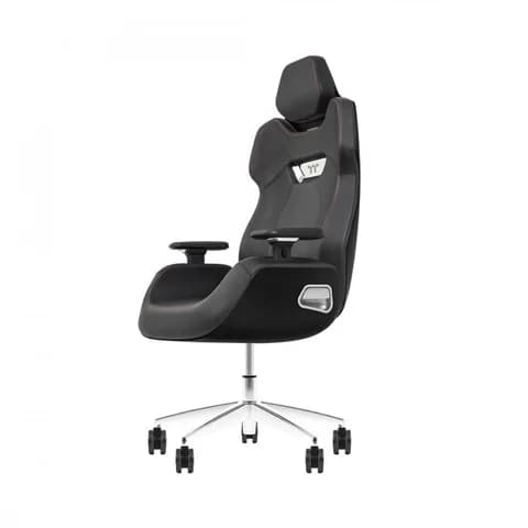 Игровое компьютерное кресло, Thermaltake, ARGENT E700 Storm Black, GGC-ARG-BBLFDL-01, Максимальная нагрузка 150 кг, Натуральная кожа, Основание алюминий и металл, Чёрный