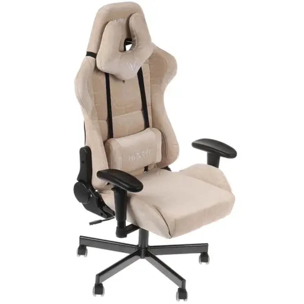 Кресло игровое Бюрократ VIKING KNIGHT Fabric песочный Light-21 с подголов. крестовина металл