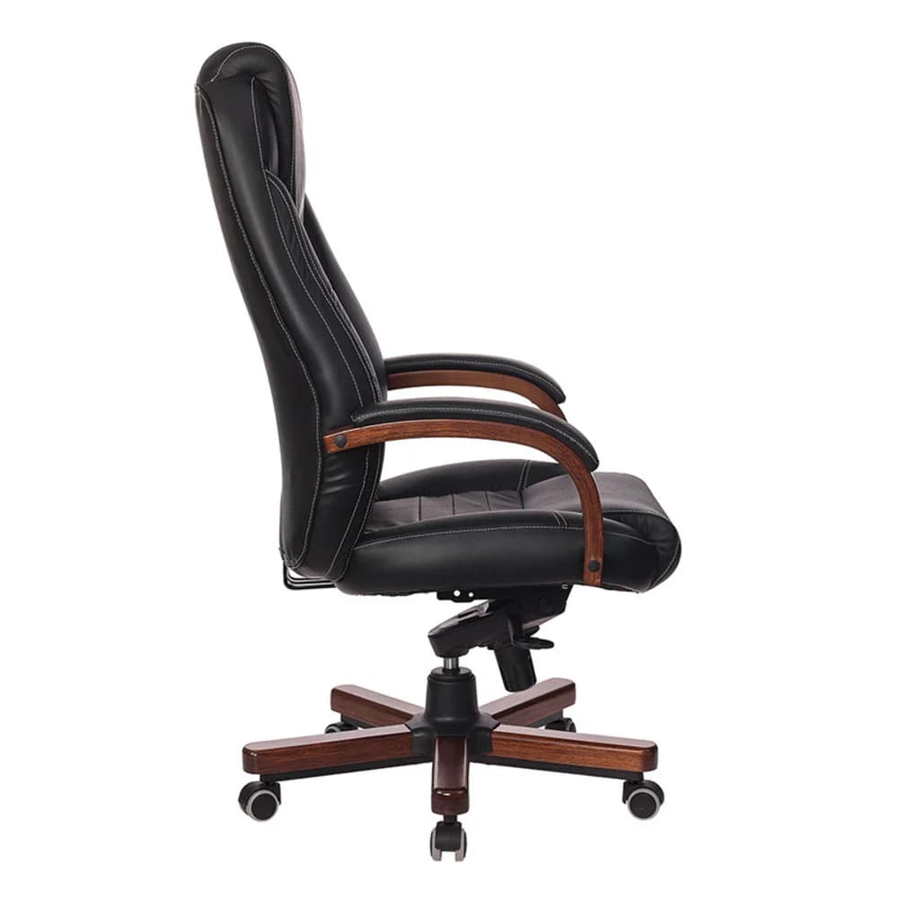 Кресло руководителя Бюрократ T-9923WALNUT/BLACK черный кожа крестовина дерево