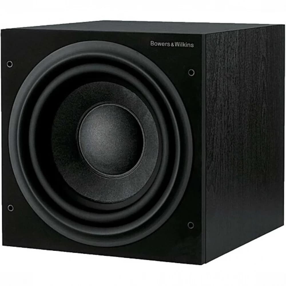 BOWERS & WILKINS Сабвуфер ASW610 ЧЕРНЫЙ Активный сабвуфер B&W ASW610 с системой коррекции АЧХ, средняя модель в линейке, мощность 400 Вт, линейные и акустические входы, габариты 310 x 310 x 375 мм,