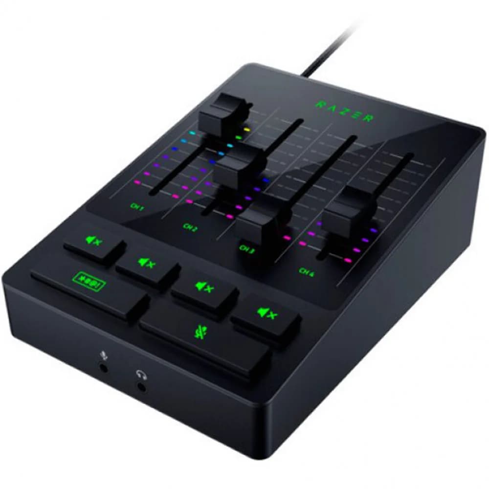 Микшерный пульт, Razer Audio Mixer, RZ19-03860100-R3M1, 10 Гц - 20 кГц, Преобразование А/Ц и Ц/А: 24 бита при 48 кГц, Динамический диапазон: > 110 дБ, Соотношение «сигнал-шум»: > 100 дБ, КНИ+шум: <
