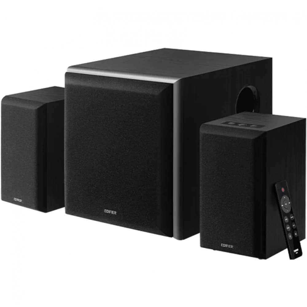 Акустическая система, Edifier, M601DB, 2.1, Bluetooth 5.1, AUX, USB, MDF, 110 Вт, Дерево, Пульт ДУ, Черный