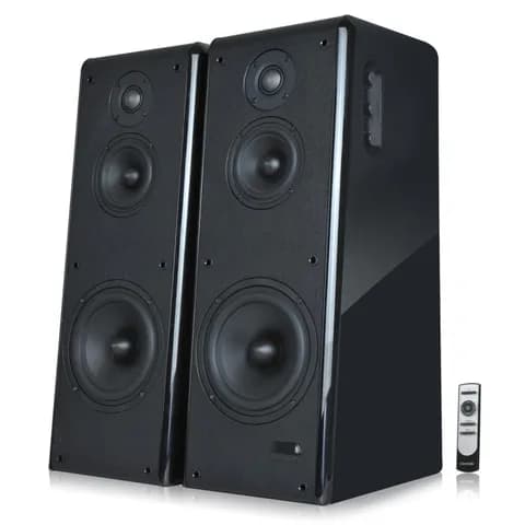 Колонки, Microlab, SOLO19, Bluetooth 4.0, 184Вт, Цифровой оптический вход, Цифровой коаксиальный вход, МДФ повышенной толщины, Беспроводной пульт ДУ, Чёрный