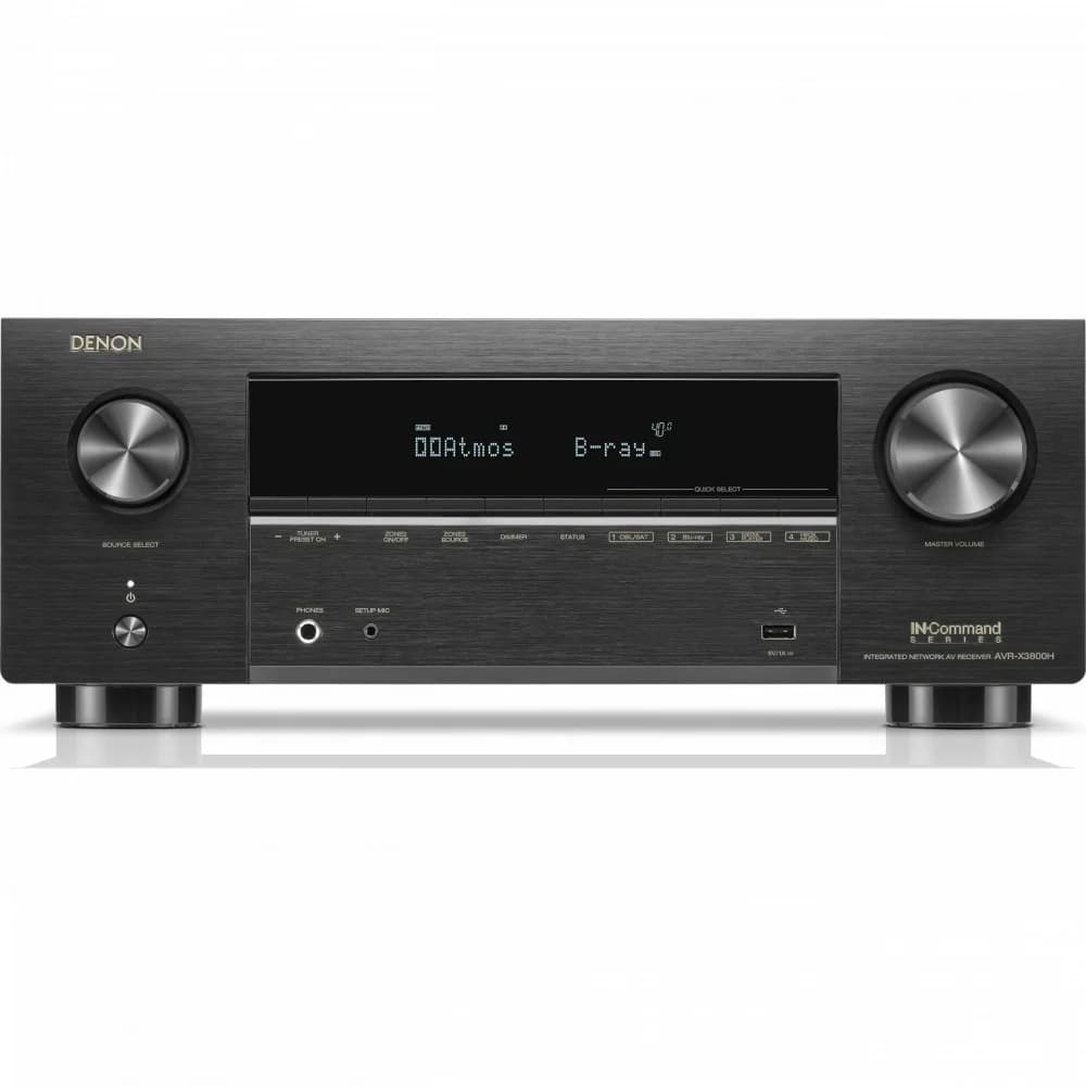 DENON AV-усилитель AVC-X3800H ЧЕРНЫЙ AV усилитель, 11.4, 2x105 Вт (8 Ом), 8K 60/50, Dolby Vision, HDR 10+, Dynamic HDR, HLG, Auro 3D, DTS:X, DTS Virtual:X, IMAX, Dolby TrueHD, Dolby Atmos, 360 Reali