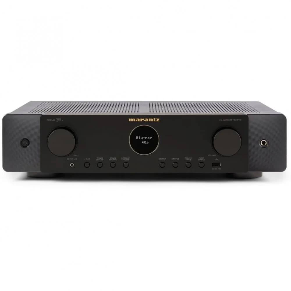 MARANTZ AV-Усилитель CINEMA70S ЧЕРНЫЙ Ультра-тонкий АV-усилитель 7.2, 50 Вт на канал, Dolby Atmos, DTS:X, 8K Ultra HD, и встроенным стримингом HEOS®, 6 входов и 1 выхода HDMI, AirPlay 2, 2 зоны, габ