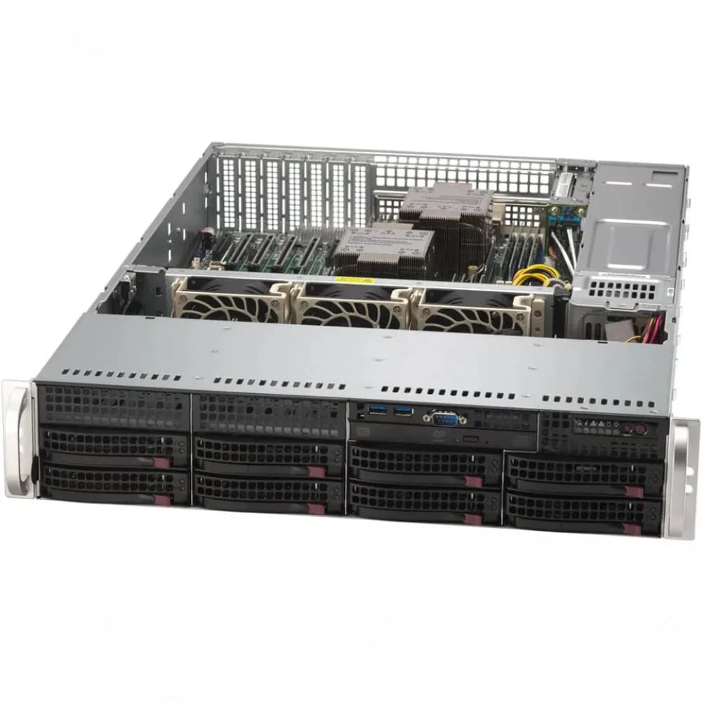 Суперсервер (промышленный компьютер), Supermicro, SYS-622B-TRT 152, Xeon 6507P, 1x32GB DDR5-5600 ECC RDIMM, 1x480GB NVMe PCIe 4.0 SSD M.2, 2x1200W, 2х RJ45 10G LAN