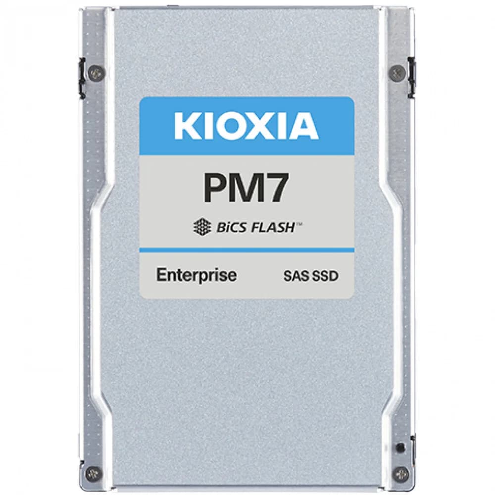 Серверный твердотельный накопитель/ KIOXIA SSD PM7-R, 3840GB, 2.5" 15mm, SAS 24G, TLC, R/W 4200/3650 MB/s, IOPs 720K/155K, TBW 7008, DWPD 1 (12 мес.)
