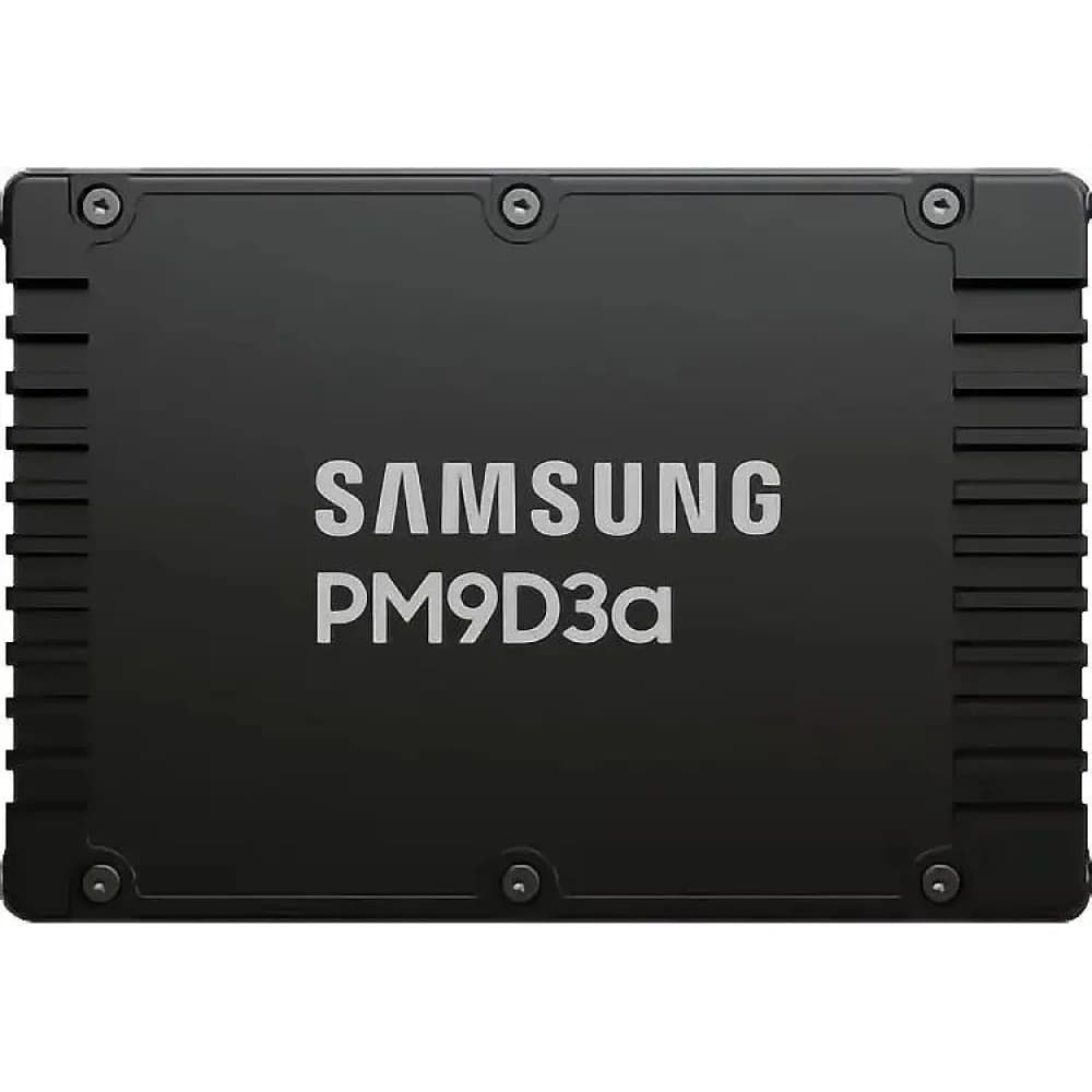 Твердотельный накопитель/ Samsung SSD PM9D3a, 3840GB, U.3(2.5" 15mm), NVMe, PCIe 5.0x4, 3D TLC, R/W 12000/6000MB/s, IOPs 2 000 000/250 000, TBW 7008, DWPD 1 (12 мес.)