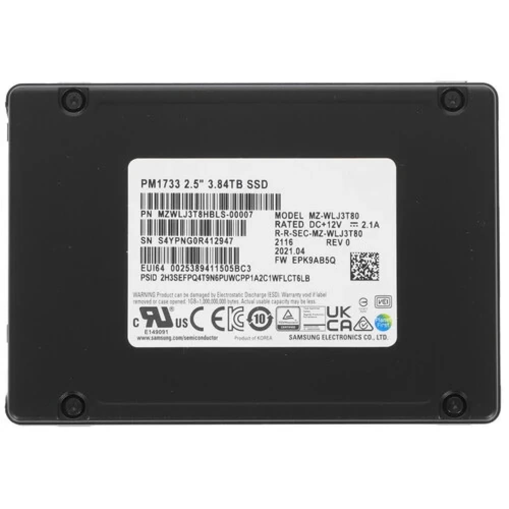 Samsung SSD 3840GB PM1733 2.5 PCIe Gen4 x4/dual port x2 R/W 7000/3800 MB/s R/W 1500K/135K IOPs DWPD1 5Y