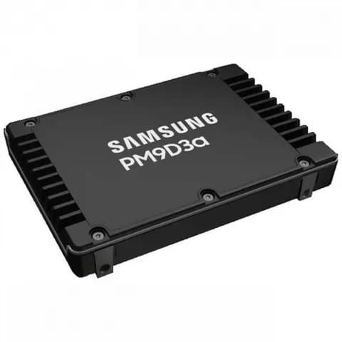 Твердотельный накопитель Samsung Enterprise SSD, 2.5"(SFF/U.2) 15mm, PM9D3a, 7680GB (7.68TB), PCIe5.0 1x4 NVMe 2.0, R12000/W6200WMb/s IOPS(R4K) 2000K/300K, MTBF 2.5M, 1DWPD/5Y TBW 14016TB, OEM, (rep