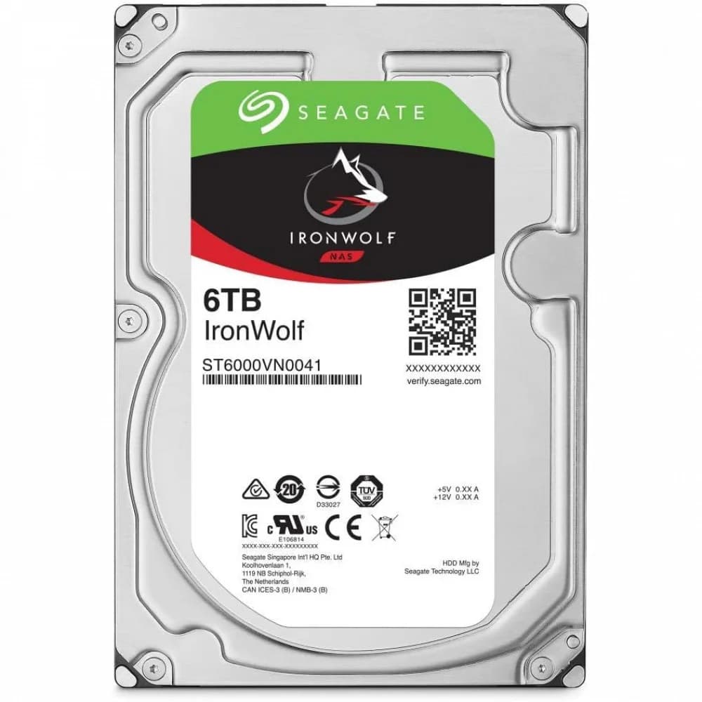 HDD SATA-III Seagate 6Tb, ST6000VN006, IronWolf NAS, 5400 rpm, 256Mb buffer (аналог ST6000VN001), 1 year