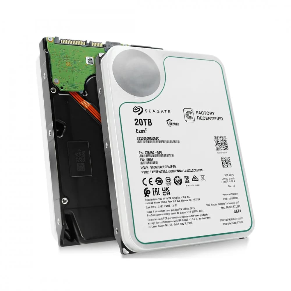 Жесткий диск, Seagate, Exos X20, ST20000NM002C, 20TB, SATA 6Gb/s, 3.5", 7200RPM