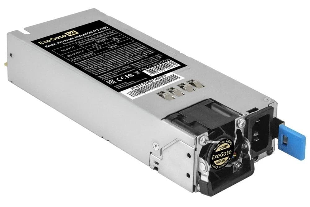Серверный БП (модуль к RTS1000 Redundant) 1000W ExeGate Industrial-RT1000 (APFC, КПД 94%(80 PLUS Platinum), 4 cm fan)