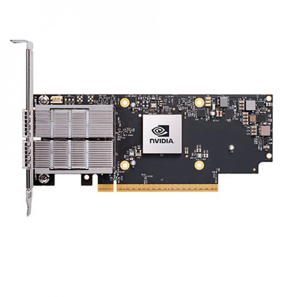 ConnectX-7 HHHL Adapter Card 200GbE/NDR200 IB Dual-Port QSFP112 PCIe 5.0 x16 with x16 PCIe Extension Option Crypto Disabled Secure Boot Enabled Tall Bracket
