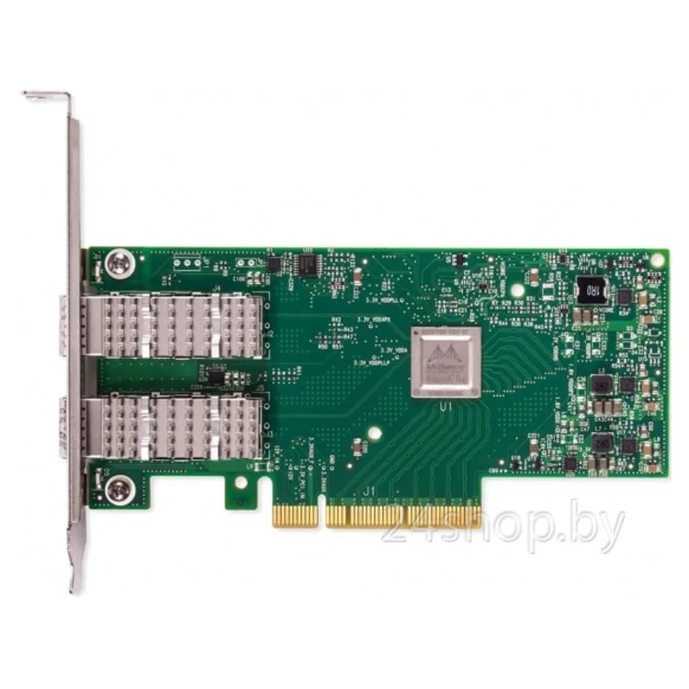 Mellanox ConnectX-4 Lx EN network interface card, 10GbE dual-port SFP+, PCIe3.0 x8, tall bracket, ROHS R6, SR-IOV, TCP/UDP, MPLS, VxLAN, NVGRE, GENEVE, iSER, NFS RDMA, SMB Direct, ROHS R6