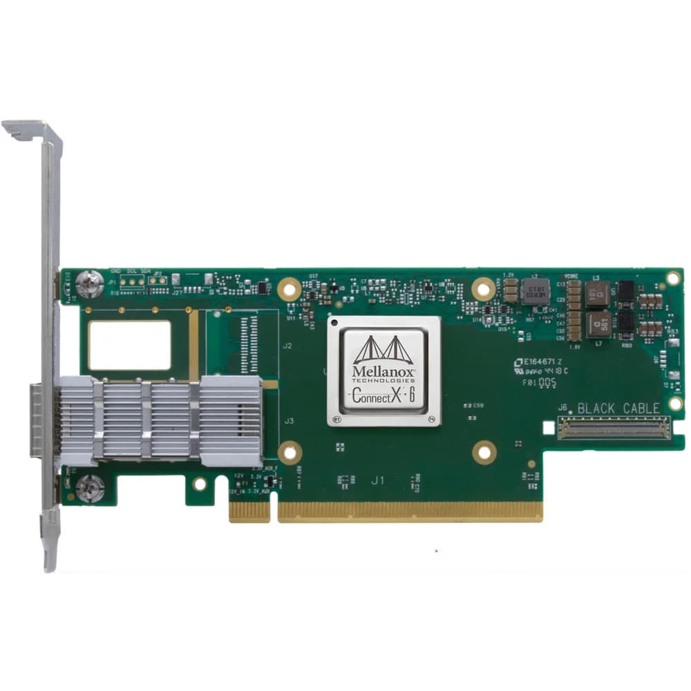 ConnectX®-6 VPI adapter card, HDR IB (200Gb/s) and 200GbE, single-port QSFP56, PCIe4.0 x16, tall bracket, single pack