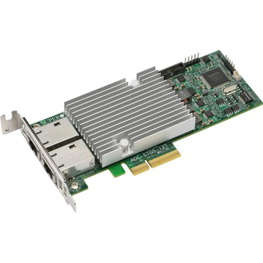 Сетевая карта, Supermicro, AOC-STGS-i2T-O, 2-Port, 10 Gigabit (10GbE), PCI-E 3.0 Ethernet Card