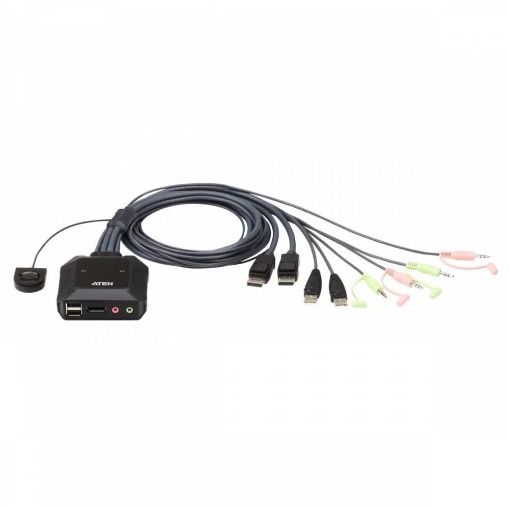 2-портовый, USB, DisplayPort, кабельный KVM-переключатель с пультом удаленного переключения порта, разрешение 2560 x 1600 при 60 Гц/ 2 PORT HDMI KVM SWITCH.