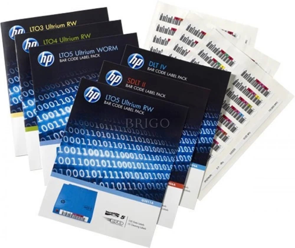 Набор наклеек HPE Q2014A LTO-7 Ultrium RW Bar Code Label Pack (100 Data Labels + 10 Cleaning Labels)
