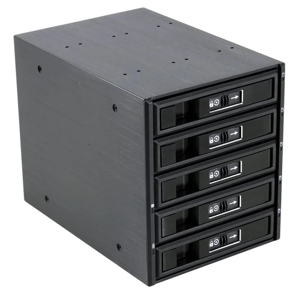 Procase L3-305-SATA3-BK {Hot-swap корзина 5 SATA3/SAS 6Gb, черный, с замком, hotswap aluminium mobie rack module (3x5,25)}
